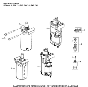 Kt740-3097 Starting Diagram and Parts List for KT740-3097  Cub Cadet Lawn Tractor